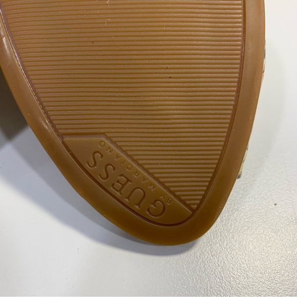 GUESS by Marciano Brown Tan Snakeskin Print Open Toe Kitty Heels Shoes Size 6 - Picture 11 of 13